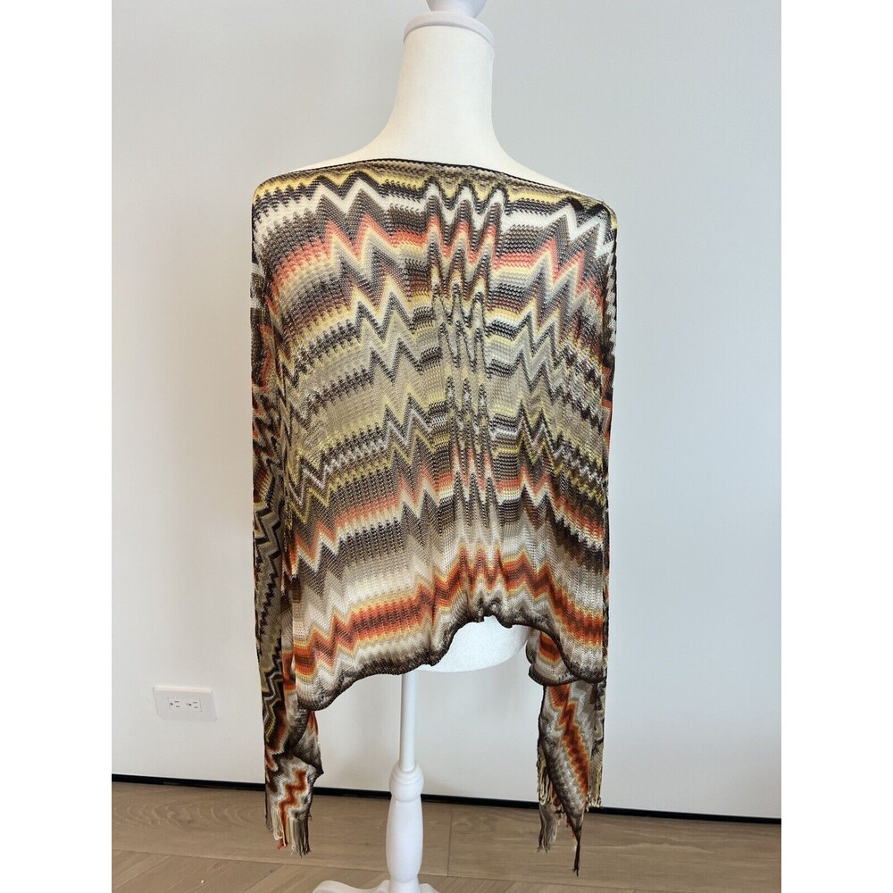 Missoni Poncho Zig Zag Pattern One Size Poncho/Coverup. Multi-color. - Picture 3 of 5